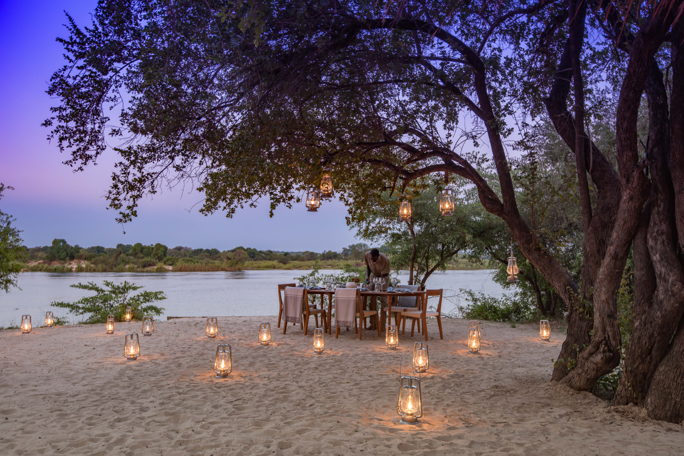Dining in the sand Mpala Jena Camp